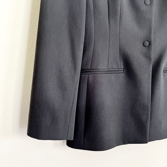 Vintage GIORGIO ARMANI F/W 1999 Wool Collarless Snap Button Blazer in Grey - Picture 5 of 9